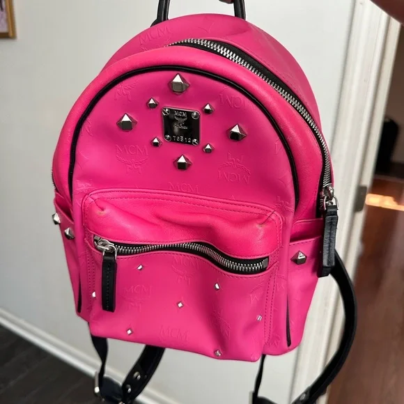MCM | Bags | Mcm Hot Pink Studded Backpack | Poshmark display picture 1